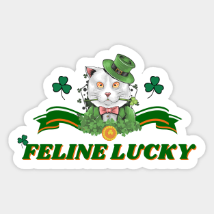 (MD23Pat002e)-Feline lucky clear Sticker